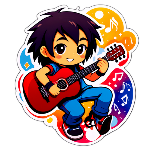 기타를 연주하는 시온 스티커