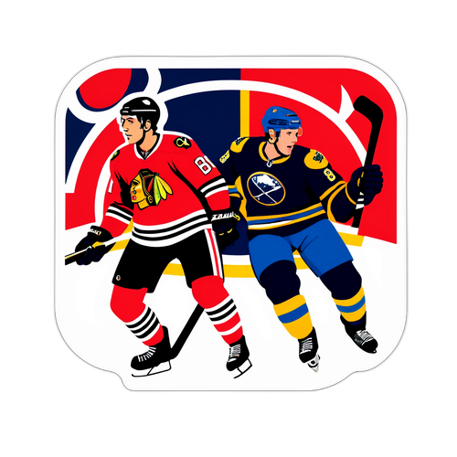Retro Blackhawks vs Sabres Game Sticker
