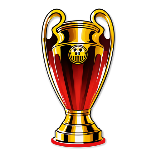 Clash of Titans: Barcelona vs Bayern Munich - The Minimalist Champions League Trophy Sticker You Can't Miss!