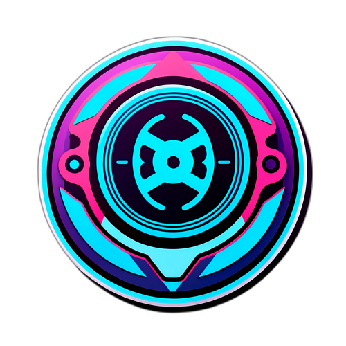 미래적이고 현대적인 리플 로고 스티커