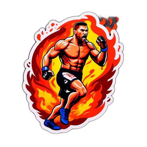 Стикер с бойцом UFC в динамичной позе