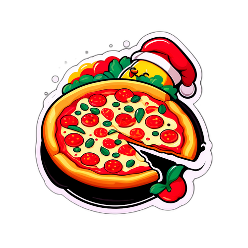 파티 분위기의 맛있는 음식 디자인 스티커
