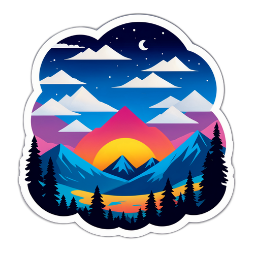 Sticker ng Kalikasan: Mahiwagang Saklaw ng Bundok