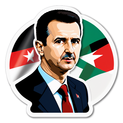 Stickerti Bashar al-Assadista ja Syyrian lipusta