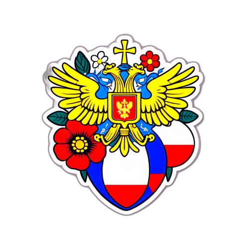 Дизайн с цветами и символами Дня России 2025