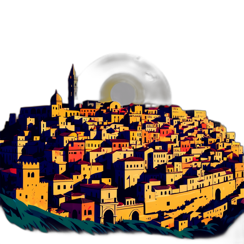 Il tramonto sulla skyline di Matera