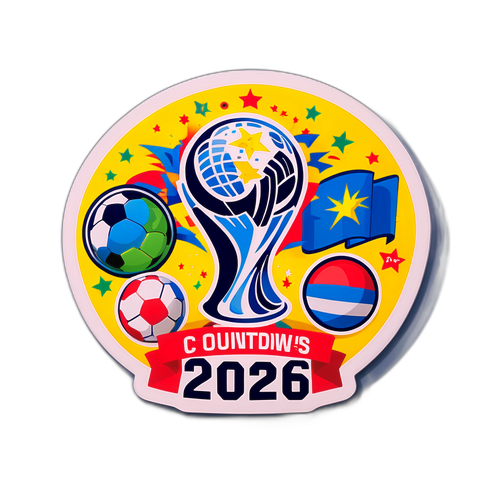 Aufkleber zur Aufregung für die FIFA-Weltmeisterschaft 2026