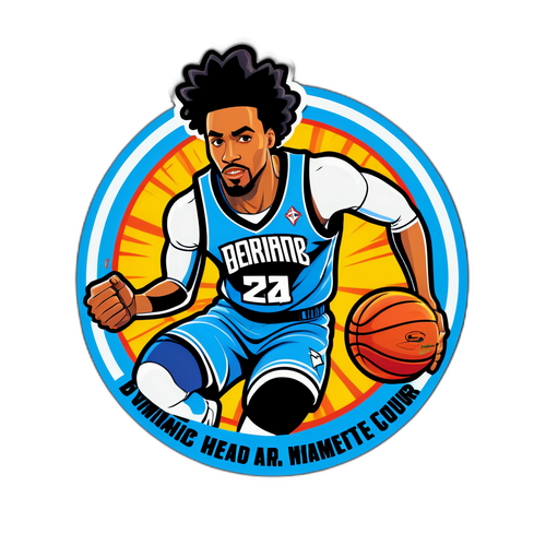 Sticker ng Superhero ni Derrick White sa Basketball Court