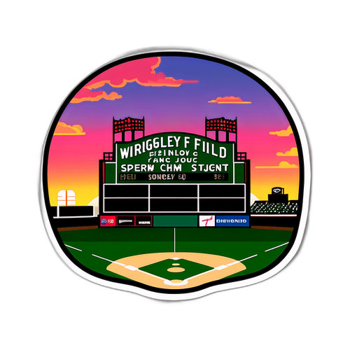 Sporty Wrigley Field Sunset Sticker