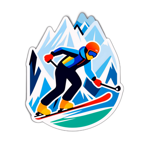 2026 年冬季奧林匹克運動會滑雪主題貼紙