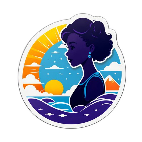 Силуэт Каролины Ванкувер на фоне ее любимого цвета и прогноза погоды