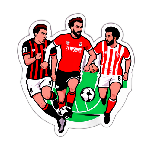 Sticker mit dynamischem Fußballspiel zwischen Breidablik und Samsunspor