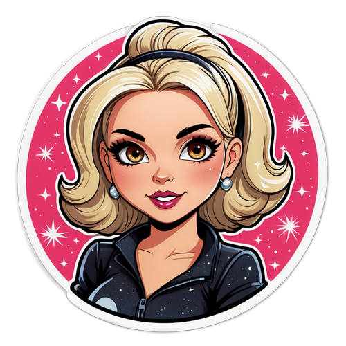 Ilustración de Wanda Nara en estilo caricatura