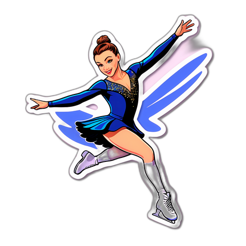 Portrét krasobruslařky v pohybu