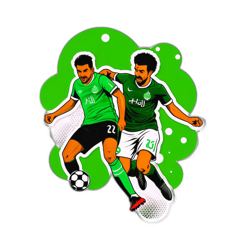 Reka Bentuk Pelekat Intensiti Perlawanan Al-Qadisiyah dan Al-Ahli Saudi