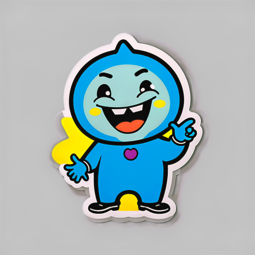 コミカルなキャラクターのスナップステッカー