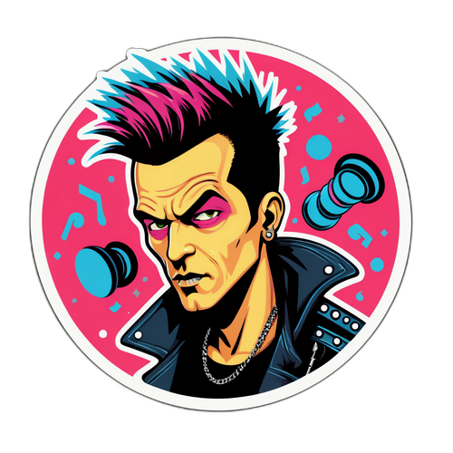 Punk-inspireret klistermærke til Bob Vylan