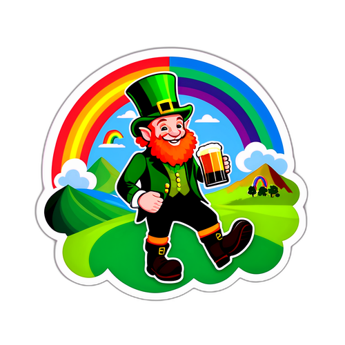 Leken klistremerke med irsk landskap