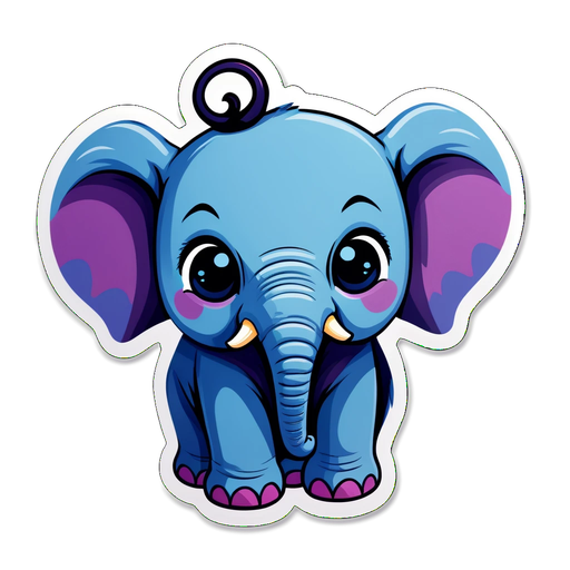 Meet the Adorable Blue Elephant Sticker: A Whimsical Touch of Cuteness and Quirkiness!