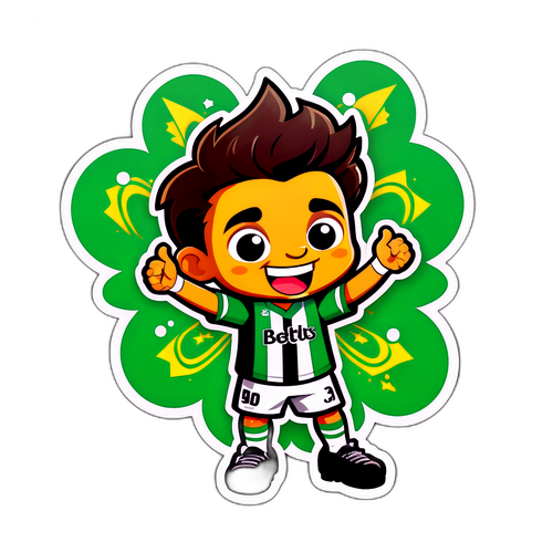 Sticker ya Kichekesho Inayoonyesha Maskoti wa Real Betis