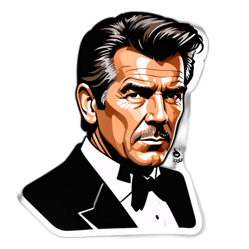 Stiliserad porträtt av Pierce Brosnan