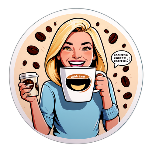Joyful Coffee Enthusiast Sticker