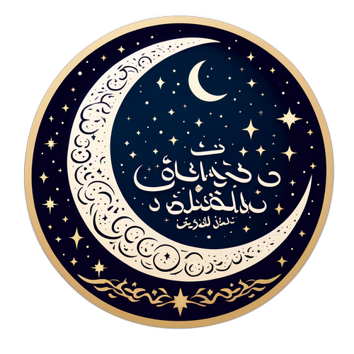 Langit Malam yang Menenangkan dengan Bulan Sabit