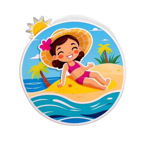 Cadiz'de Plajda Güneşlenen Karakter