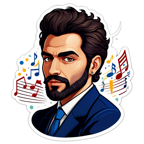 Σχεδίαση αυτοκόλλητου με πορτραίτο του Κωνσταντίνου Αργυρού