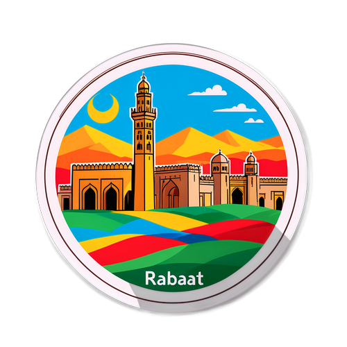 Stiker Far Rabat dengan Landmark Budaya
