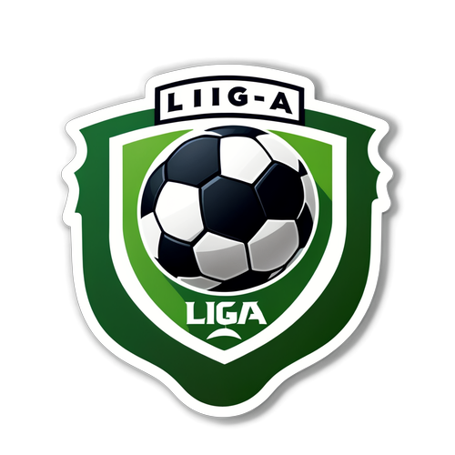 Sticker Liga 1 cu fundal de teren de fotbal