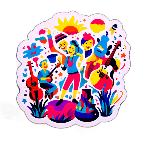 Могилевська: наклейка з веселими сценами концерту