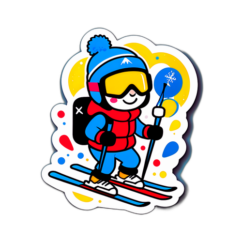 Syntymäpäivädesign alppihiihdon teemalla