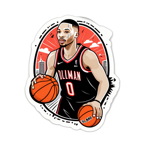 Adesivo di Damian Lillard con i suoi traguardi chiave