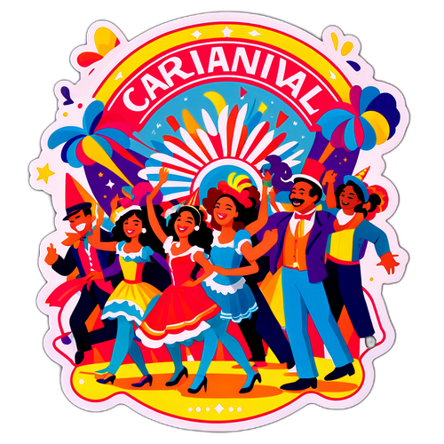 Ilustración de una fiesta de carnaval en Rosario