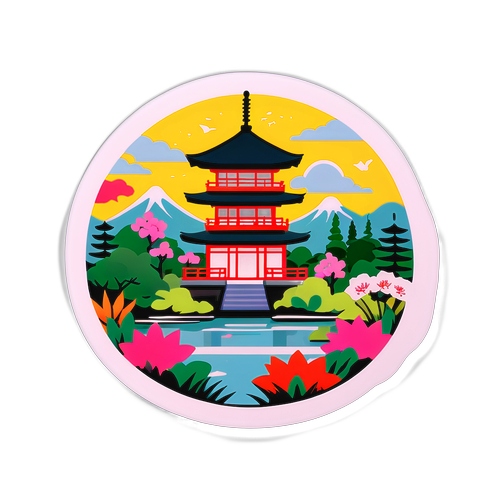 静かな色合いの京都の庭園の風景