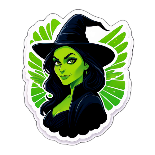 Elphaba w zielonym makijażu