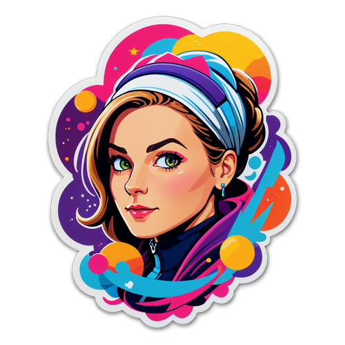 Sticker mit Porträt von Janna Ensthaler