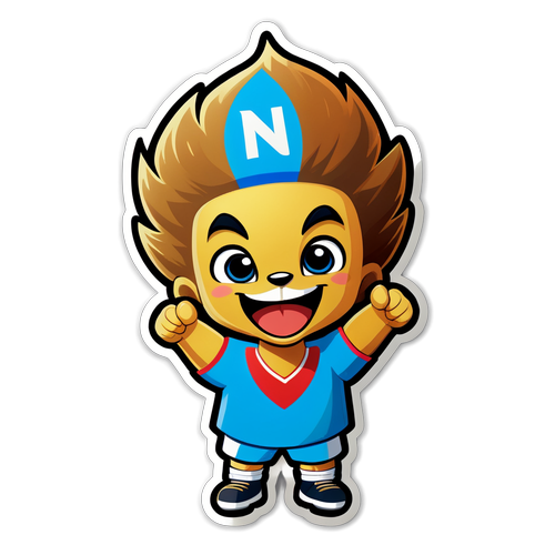 Hình dán vui vẻ của linh vật Napoli ăn mừng bàn thắng
