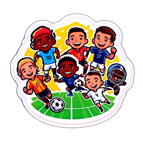 Cheerful Football Fantasy Championship Sticker