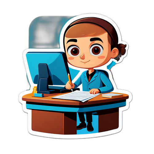 Мила картонна портрет Шмигала за столом з документами