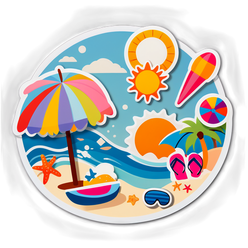 Yaz Tatili Tema Sticker