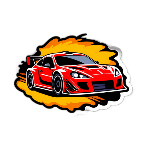 Autoturism de curse, simbolizând viteză și adrenaline pe pista de raliu