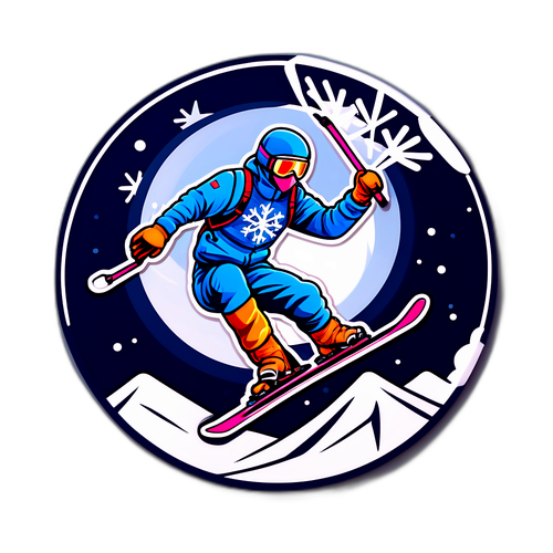 Snöflinga och Freestyle Skidåkare