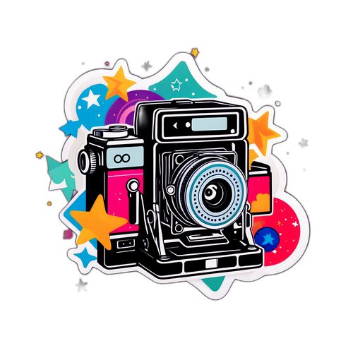 Sticker van een filmcamera met het Prime Video-logo
