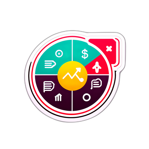 Стикер с логотипом Polymarket, выполненный в стиле финансового прогноза