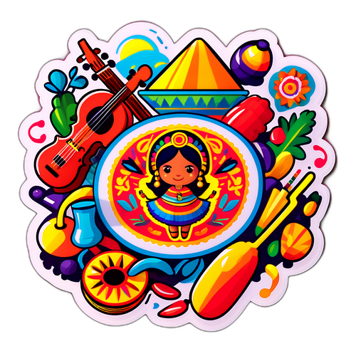 Sticker que representa la cultura y tradiciones de LATAM