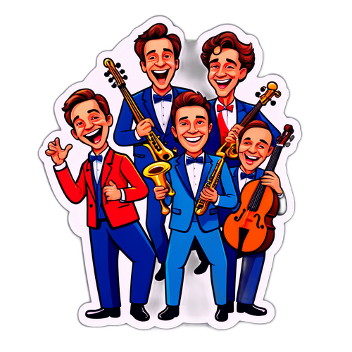 Speelse karikatuur van muzikanten