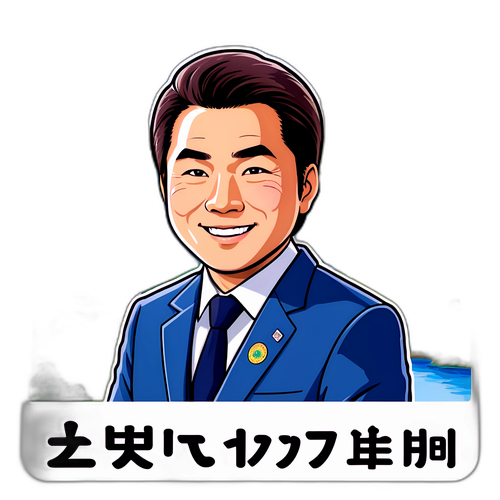 秋田県知事 鈴木健太のイラスト