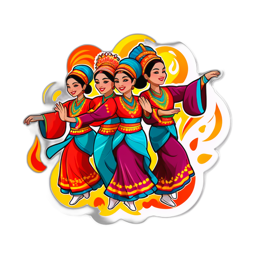 Stiker Tarian Tradisional Aceh yang Indah